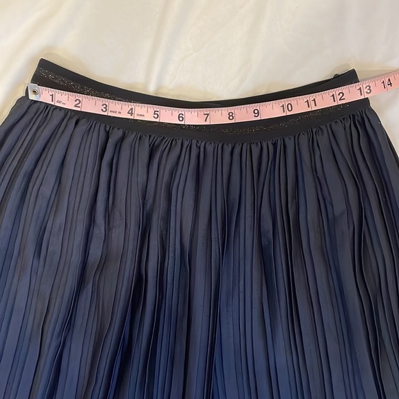 Zara Navy Pleated Skirt - Picture 3 of 7